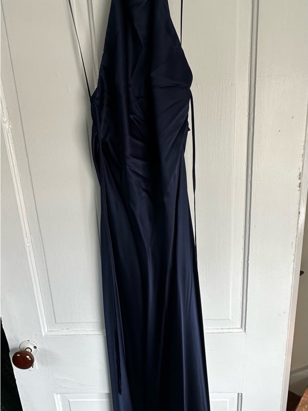 Reformation Jeany Silk Backless Evening Dress in Navy - Picture 9 of 9